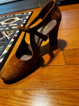 Scarpe con cinturino scamosciate marroni 40