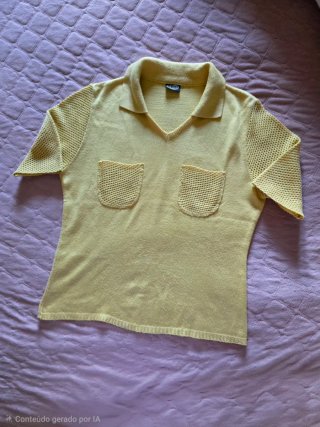 Conjunto Vintage Malha Amarelo