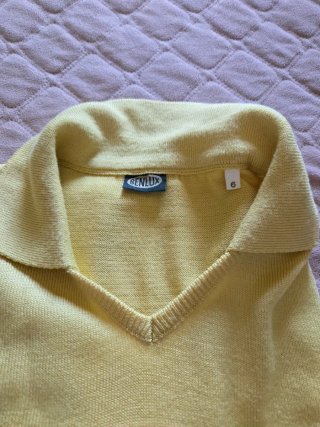 Conjunto Vintage Malha Amarelo
