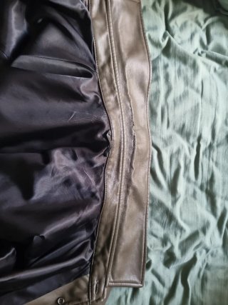Chaqueta Piel Sintética Mango Talla XL Marrón