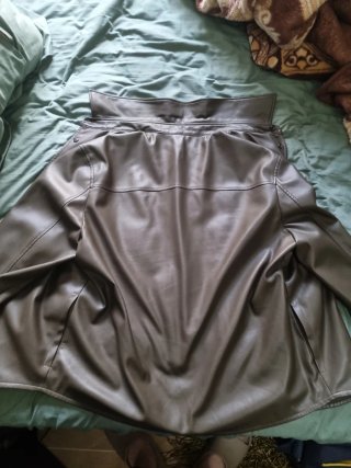 Chaqueta Piel Sintética Mango Talla XL Marrón