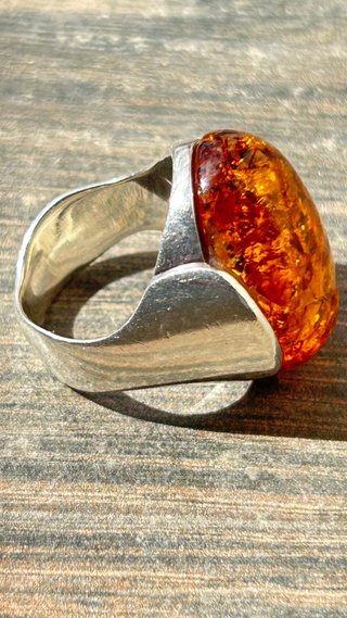 Anillo Plata y Ámbar