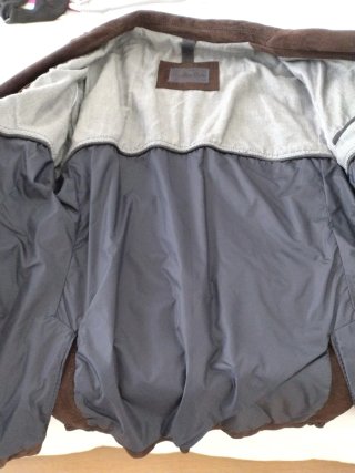 Chaqueta bolsillos de ante marrón chocolate tipo s