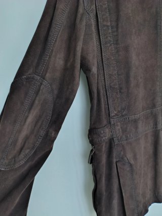 Chaqueta bolsillos de ante marrón chocolate tipo s