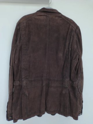 Chaqueta bolsillos de ante marrón chocolate tipo s