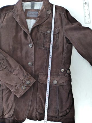 Chaqueta bolsillos de ante marrón chocolate tipo s