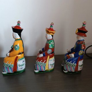 Trío Figuras Porcelana China Emperadores