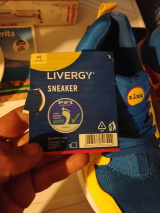 Scarpe da ginnastica uomo Lidl blu/gialle taglia 4