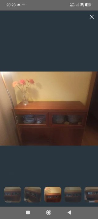 Buffet comedor madera y cristal