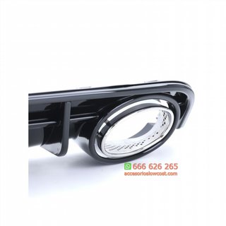 Difusor trasero deportivo negro brillo con salida