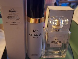 Frascos vacíos Chanel N°5 (Perfume y Caja)