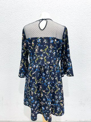 Vestido Gótico Romántico Flores Gasa Talla XL