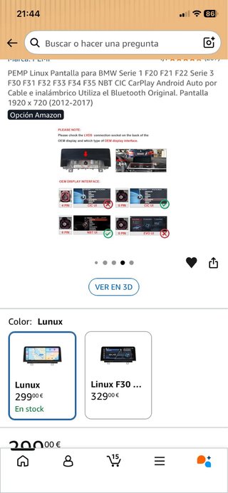 Pantalla BMW Serie 1-2-3-4 Linux