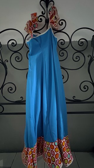 Vestido de Sevillana Azul con Estampado 8 a 10 año