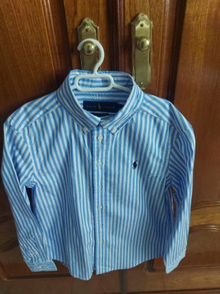 Camisa niño Ralph Lauren rayas azules talla 8