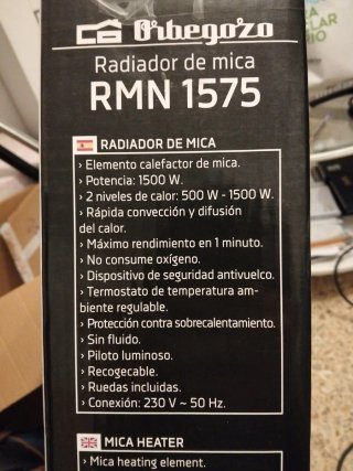 Radiador de mica Orbegozo RMN 1575