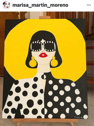 Cuadro pintado a mano estilo pop art