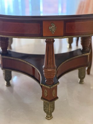 Mesa comedor madera marquetería 8 comensales