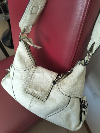 Borsa in pelle bianca Cromia