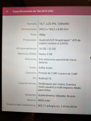 Tablet Lenovo Tab M10 HD multicolor
