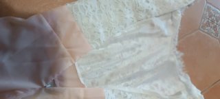 Vestido S/M blanco y rosa