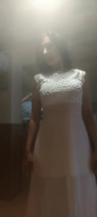 Vestido S/M blanco y rosa