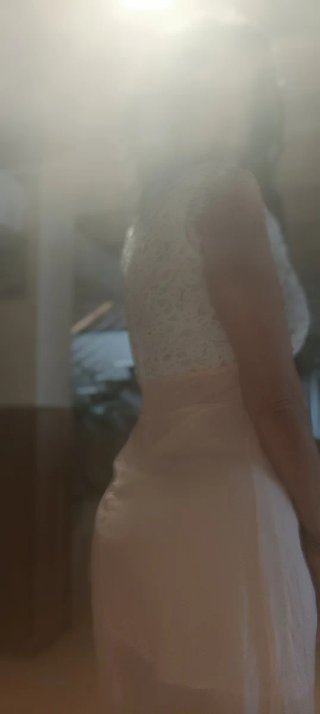 Vestido S/M blanco y rosa