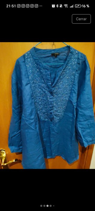 Camiseta manga larga azul