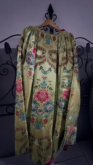 Falda ALICANTINA verde floral De 10- 12 años