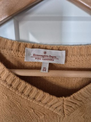 Maglione scollo a V, Ermenegildo Zegna, Senape