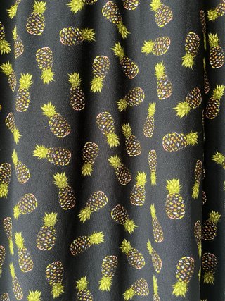 Vestido estampado piñas manga 3/4