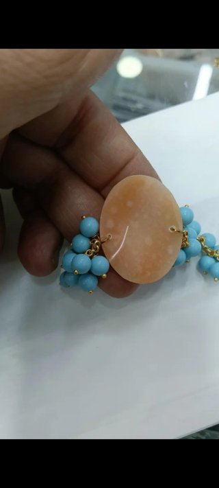 Bracciale Cameo con Perle Turchesi e Oro