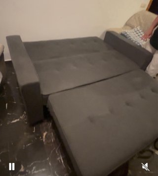 Sofá Cama Gris Tela