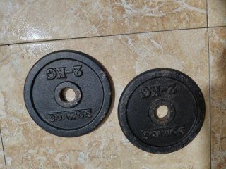 2 discos de  pesas 2 kg