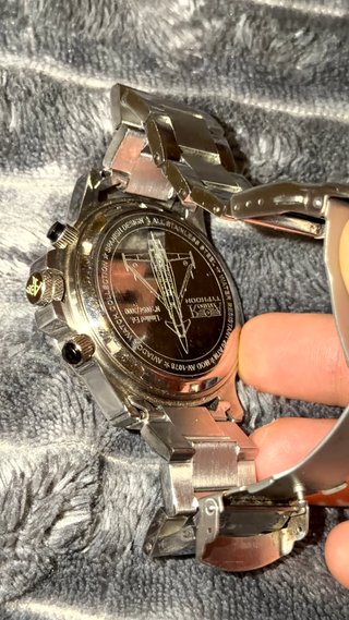 Reloj Aviación Negro y Plateado
