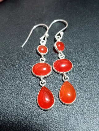 Pendientes Plata Ley cornalina