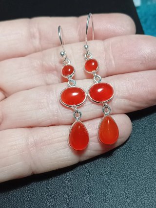 Pendientes Plata Ley cornalina