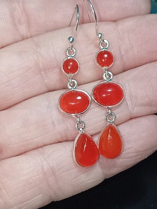 Pendientes Plata Ley cornalina