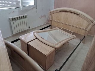 Dormitorio completo madera y cristal