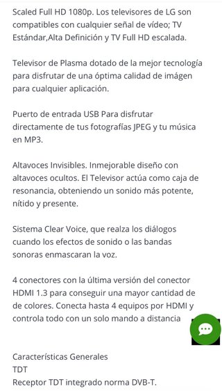 TV LG 42 pulgadas PG6000 no tiene smart TV