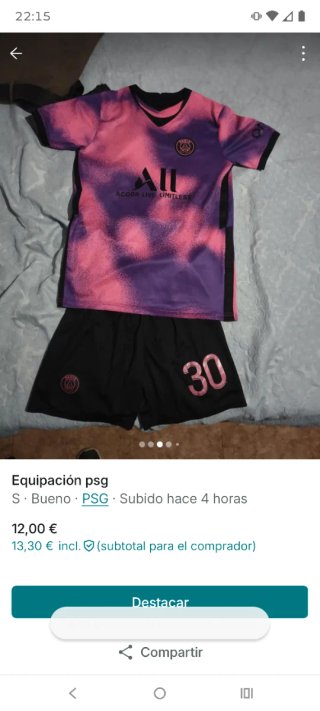 Equipación PSG Talla S