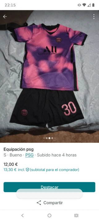 Equipación PSG Talla S