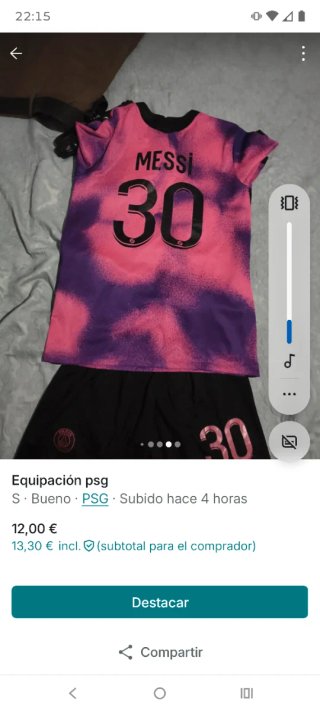 Equipación PSG Talla S