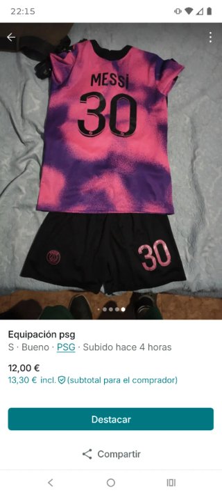 Equipación PSG Talla S