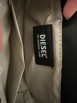 Borsa Diesel nera con grande logo