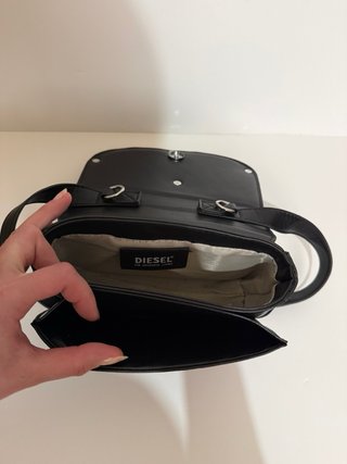 Borsa Diesel nera con grande logo