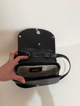 Borsa Diesel nera con grande logo