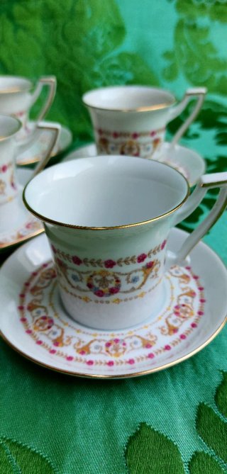 ⚜️ Set juego Tazas Café Porcelana Art Déco Bavaria