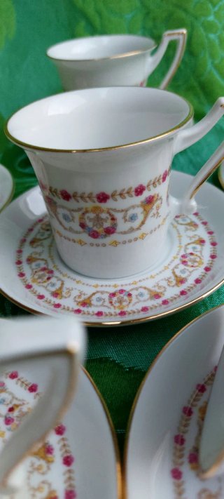 ⚜️ Set juego Tazas Café Porcelana Art Déco Bavaria