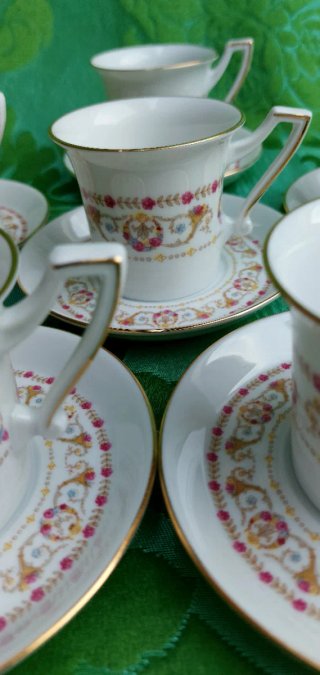 ⚜️ Set juego Tazas Café Porcelana Art Déco Bavaria
